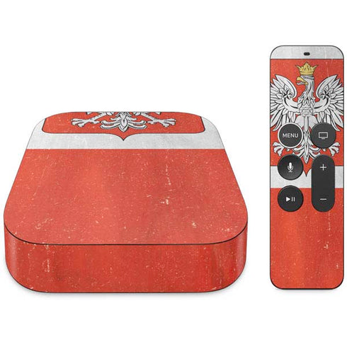 Poland Flag Distressed Apple TV Skin